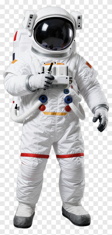 Astronaut In A Space Suit Holding A Device PNG