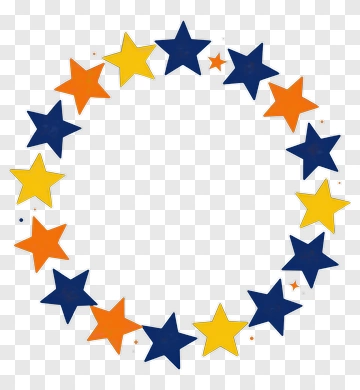 Colorful Star Frame PNG