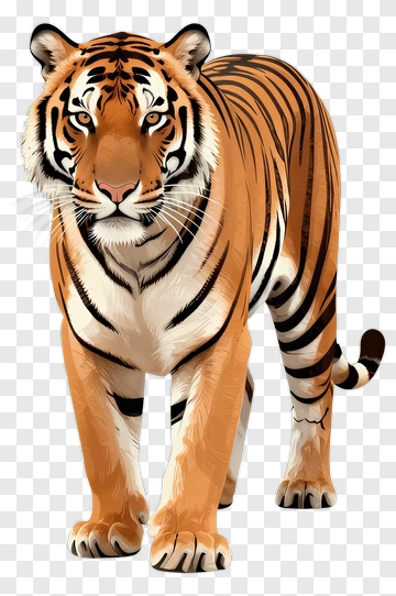 Realistic Tiger Illustration PNG