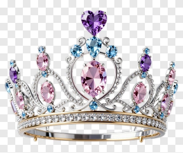 Elegant Crown With Colorful Gems PNG