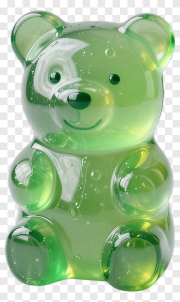 Green Gummy Bear PNG