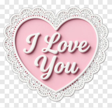 I Love You Heart Decoration PNG
