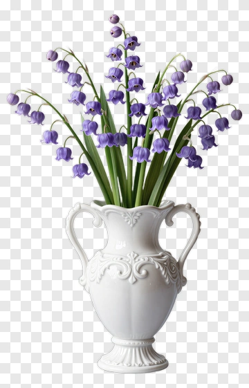 Vase With Purple Flowers PNG