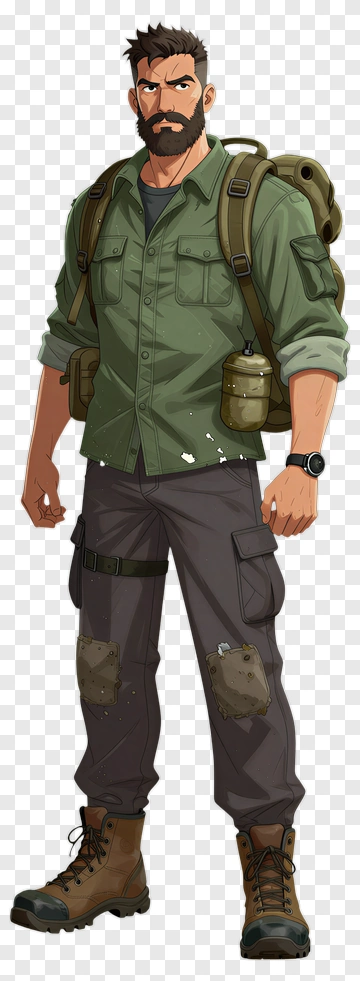 Cartoon Soldier Wearing Military Gear PNG