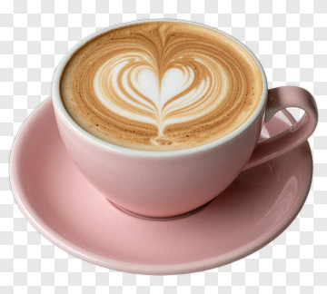 Coffee Cup With Heart Latte Art PNG