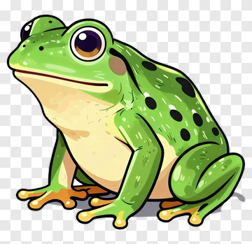 Cartoon Green Frog PNG