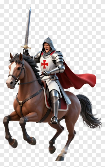 Knight Riding A Horse With Sword PNG