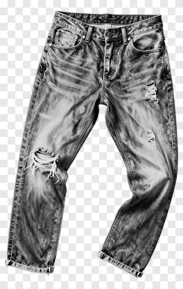 Ripped Denim Jeans PNG