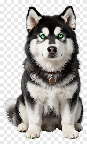 Siberian Husky With Green Eyes PNG
