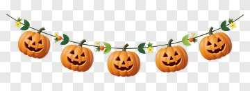 Halloween Pumpkin Garland PNG