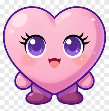 Cute Cartoon Heart Character PNG