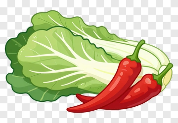 Fresh Lettuce And Red Chilies PNG