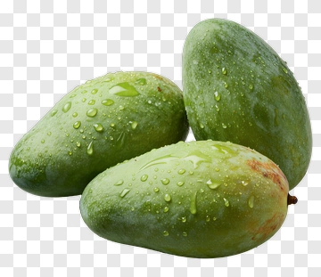 Fresh Green Mangoes With Water Droplets PNG