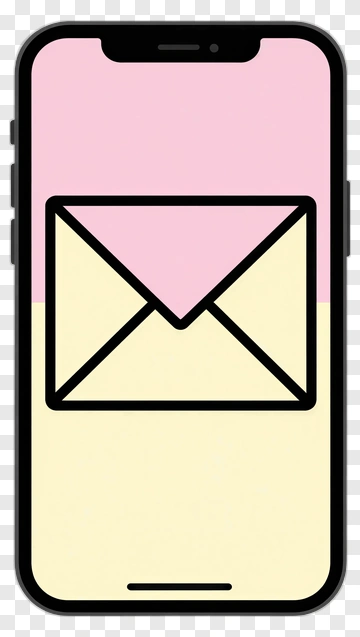 Smartphone Displaying An Envelope Icon PNG
