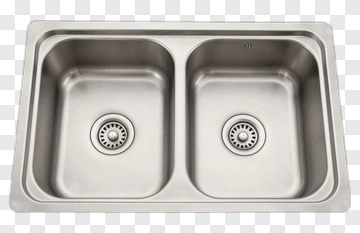 Stainless Steel Double Kitchen Sink PNG
