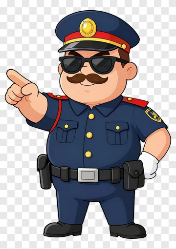 Cartoon Police Officer Gesturing PNG