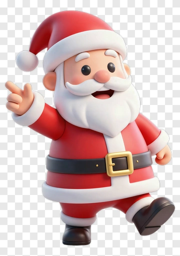 Cartoon Santa Claus Waving Cheerfully PNG