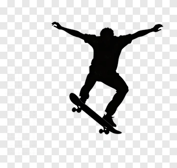 Skateboarder Jumping In Silhouette PNG