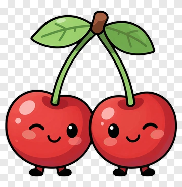 Cartoon Cherries With Smiling Faces PNG