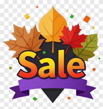 Autumn Sale Promotion With Colorful Leaves PNG