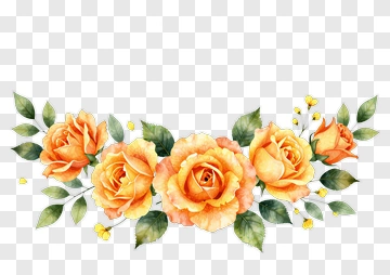 Orange Rose Floral Arrangement PNG