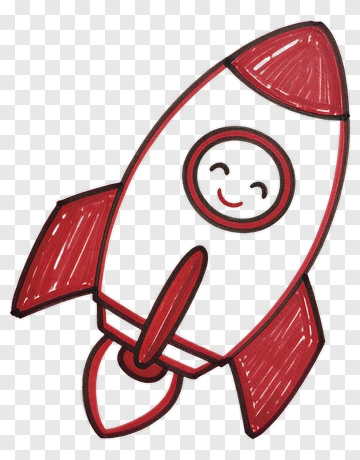 Cartoon Rocket With A Smile PNG
