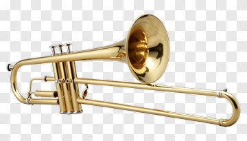 Brass Trumpet With Slide PNG