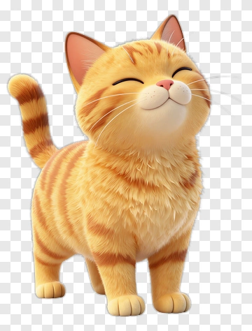 Cartoon Orange Cat PNG