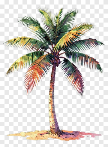 Colorful Palm Tree PNG