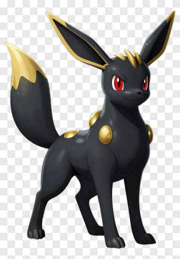 Black Eevee Evolution With Gold Accents PNG