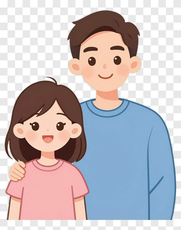 Cartoon Family Smiling Together PNG