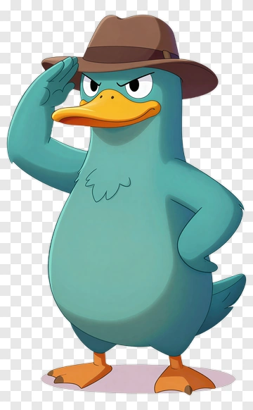 Cartoon Duck Wearing A Hat PNG