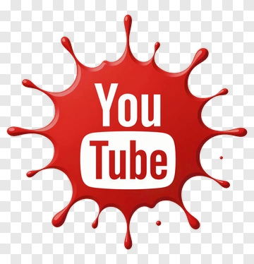 Youtube Logo With Red Splash Background PNG