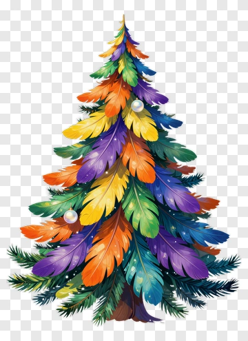 Colorful Feather Tree PNG