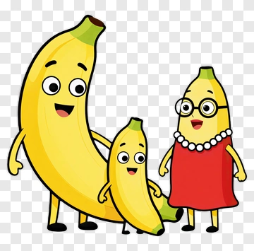Cartoon Banana Family PNG