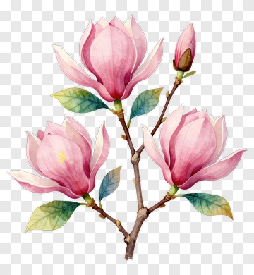 Pink Magnolia Flowers PNG