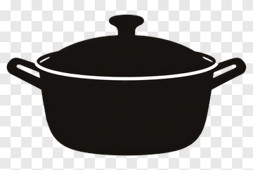Black Cooking Pot With Lid PNG