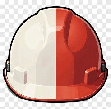 Red And White Construction Helmet PNG