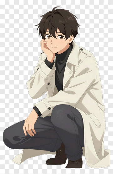Anime Character In A White Coat PNG