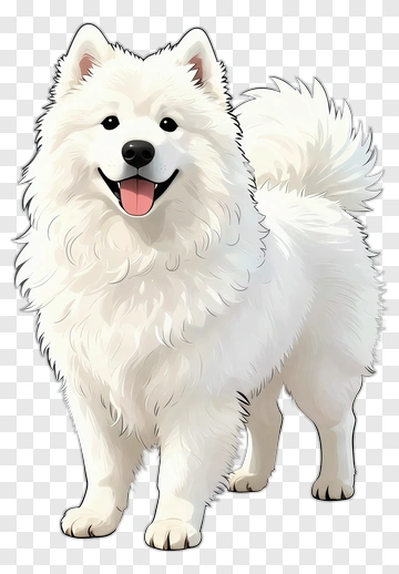 Cartoon Samoyed Dog PNG