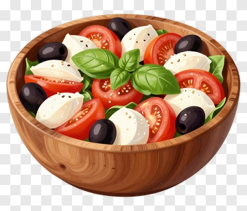 Fresh Salad Bowl With Tomatoes And Mozzarella PNG