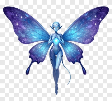 Fantasy Fairy With Galaxy Wings PNG