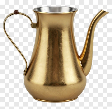 Gold Coffee Pot With Spout PNG