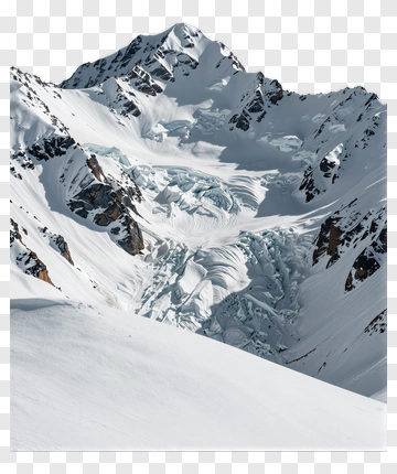 Snowy Mountain Landscape With Glacial Features PNG