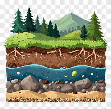 Cross-Section Of A Natural Landscape PNG
