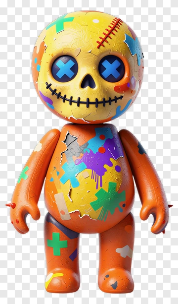 Colorful Cartoon Skeleton Doll PNG