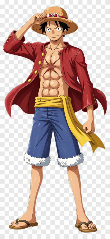 Cartoon Pirate Character With Straw Hat PNG