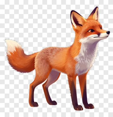 Cartoon Fox Standing Proudly PNG