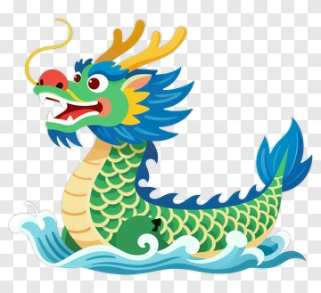 Cartoon Dragon In Water PNG