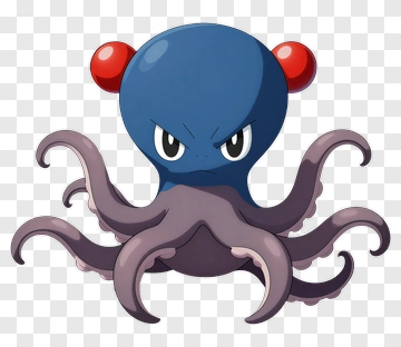 Cartoon Octopus Character PNG
